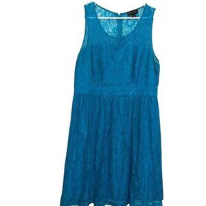Forever 21+ Blue Lace Sleeveless Dress 1X